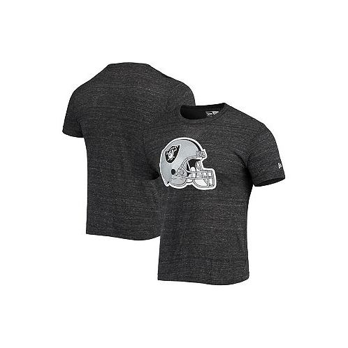 New Era Mens Black Las Vegas Raiders Helmet Logo Tri-Blend T-shirt