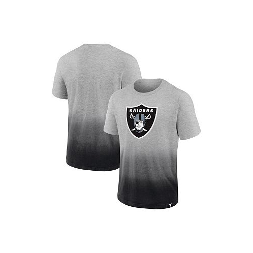 Fanatics Mens Heathered Gray Black Las Vegas Raiders Team Ombre T-shirt