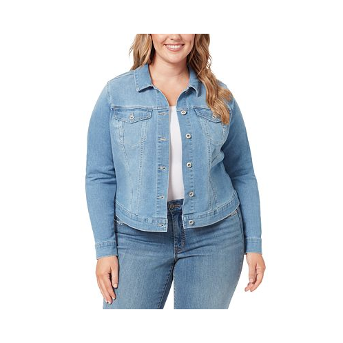 Jessica Simpson Trendy Plus Size Pixie Long Sleeve Denim Jacket