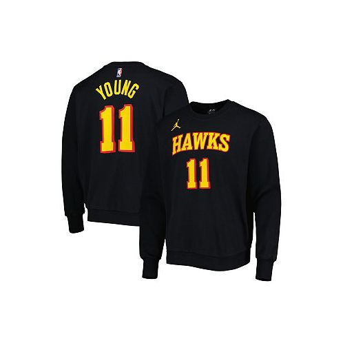 Jordan Mens Trae Young Black Atlanta Hawks Statement Name and Number Pullover Sweatshirt