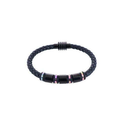 TRAFALGAR Subtle Color Magnetic Secure Clasp Leather Bracelet