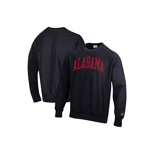 Champion Mens Black Alabama Crimson Tide Arch Reverse Weave Pullover Sweatshirt