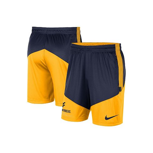 Nike Mens Navy Gold West Virginia Mountaineers Team Performance Knit Shorts