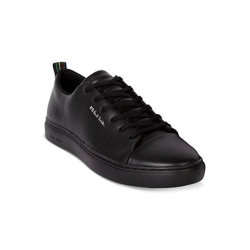 PAUL SMITH Mens Lee Black Tape Leather Low-Top Sneaker