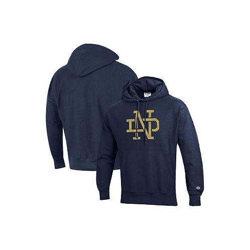 Champion Mens Navy Notre Dame Fighting Irish Vault Logo Reverse Weave Pullover Hoodie