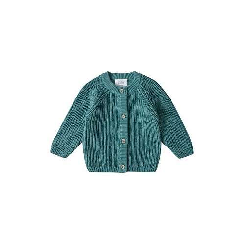 Stellou & Friends Toddler 100% Cotton Chunky Ribbed Knitted Cardigan Ages 0-6 Years