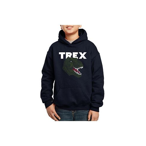 LA Pop Art Big Boys Word Art Hooded Sweatshirt - T-Rex Head