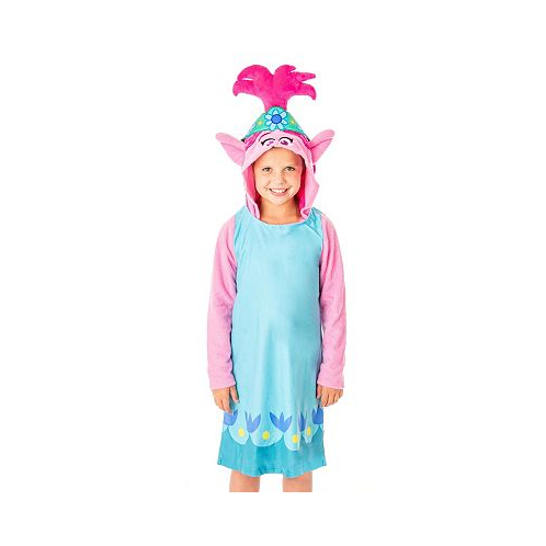 Trolls Dreamworks Movie Girls Poppy Character Hooded Costume Kids Pajama Nightgown