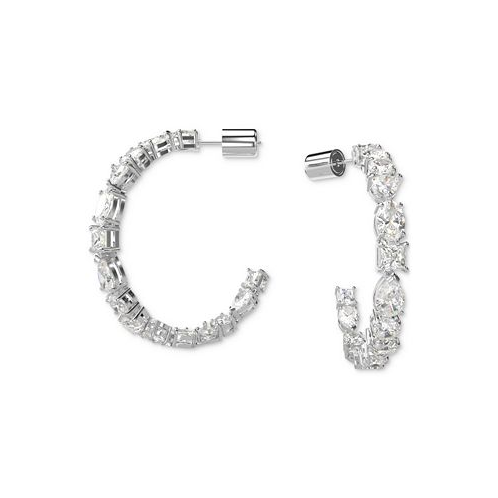 Swarovski Rhodium-Plated Medium Mixed Crystal C-Hoop Earrings 1.54