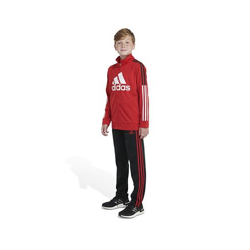 Adidas Big Boys Contrast 3-Stripe Tricot Jacket and Track Pant 2-Piece Set