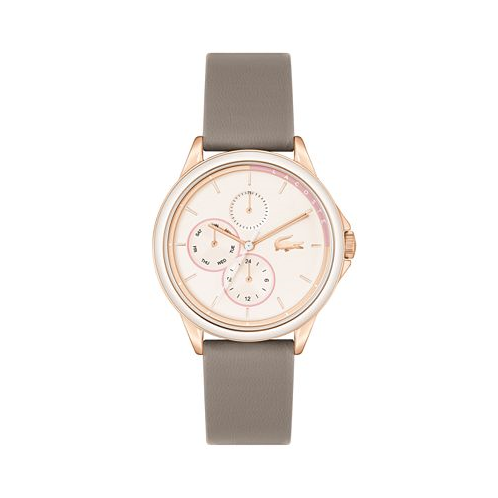 Lacoste Womens Skyhook Multi Taupe Leather Strap Watch 38mm