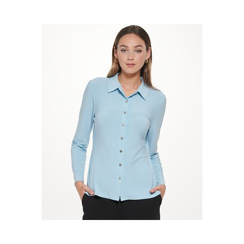 Tommy Hilfiger Womens Point-Collar Blouse