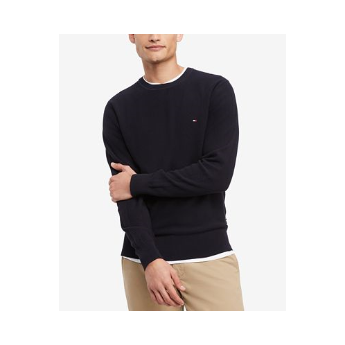 Tommy Hilfiger Mens Ricecorn Textured-Knit Crewneck Sweater