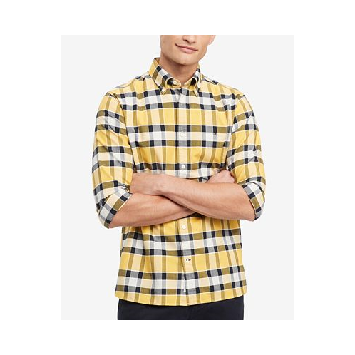 Tommy Hilfiger Mens Regular-Fit Bold Check Button-Down Oxford Shirt
