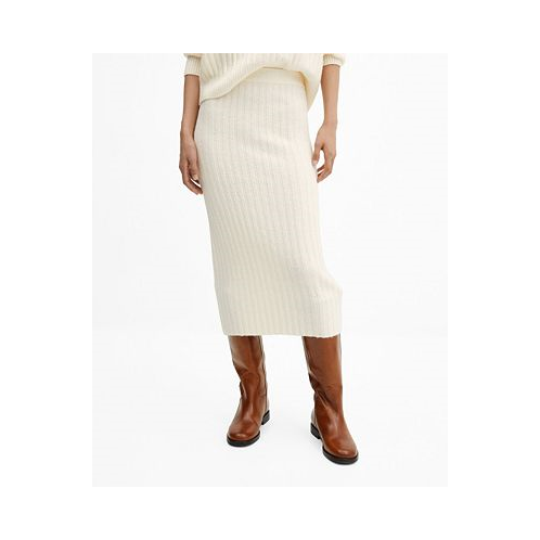 MANGO Womens Thick Knitted Midi Skirt