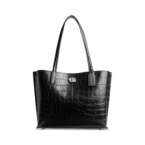 COACH Embossed Croc Leather Willow Tote