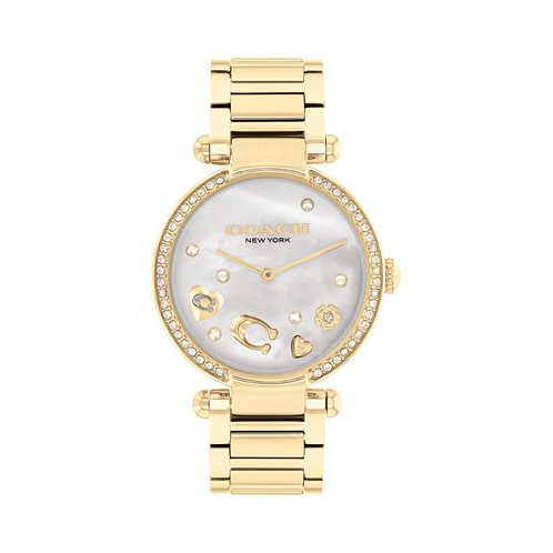 COACH Womens Cary Gold-Tone Stainless Steel Bracelet Watch 34mm