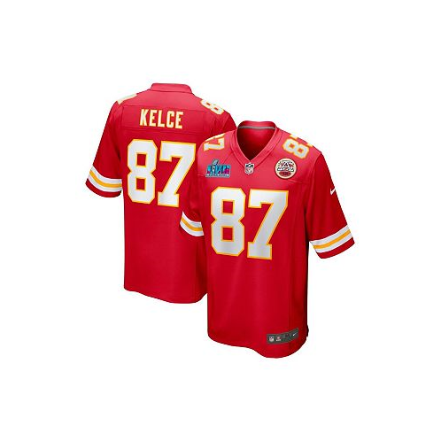 Nike Mens Travis Kelce Red Kansas City Chiefs Super Bowl LVII Patch Game Jersey
