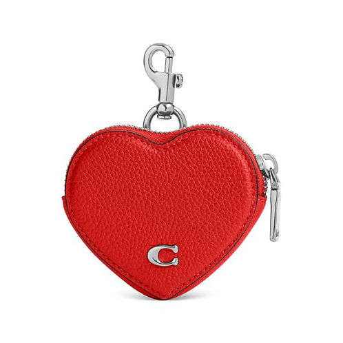 COACH Pebbled Leather Heart Coin Purse