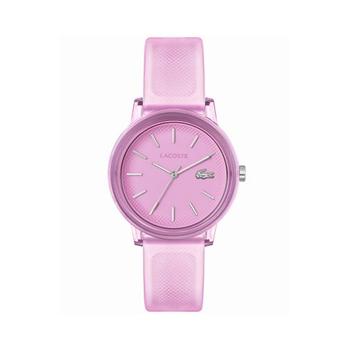 Lacoste Womens L.12.12 Quartz Pink Semi-Transparent Silicone Strap Watch 36mm