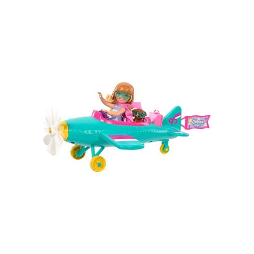 Barbie Chelsea Can Be Plane Doll and Play Set 2-Seater Aircraft with Spinning Propeller and 7 Accessories