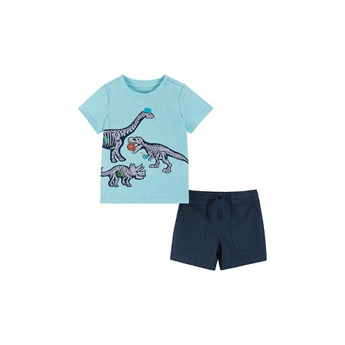 Andy & Evan Infant Boys Dino Graphic Tee & Ripstop Shorts Set