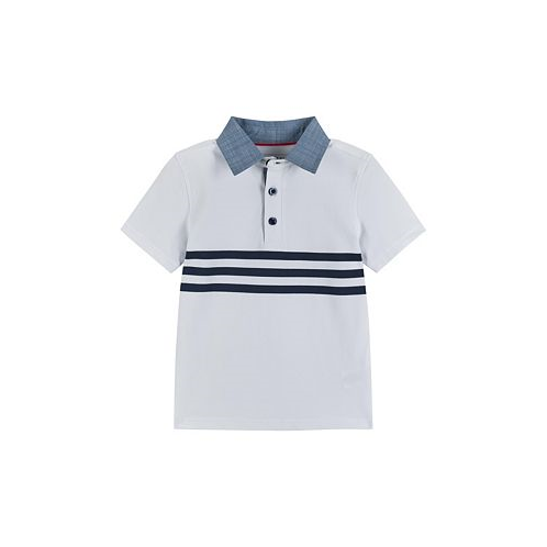 Andy & Evan Toddler/Child Boys White Pique Polo Shirt