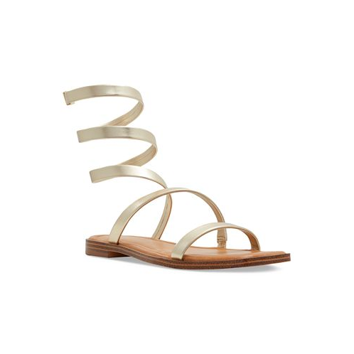 ALDO Womens Spinella Strappy Ankle-Wrap Flat Sandals