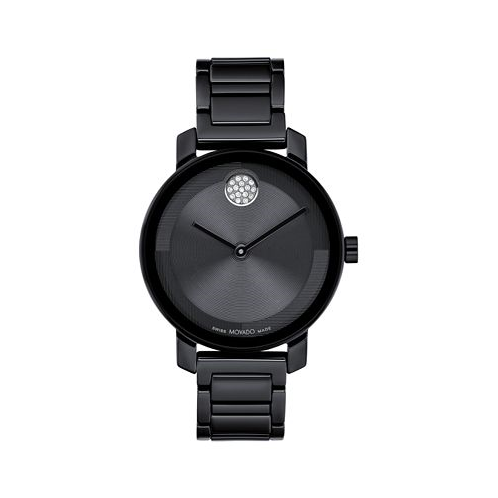 Movado Womens Swiss Bold Evolution 2.0 Black Ceramic Bracelet Watch 34mm