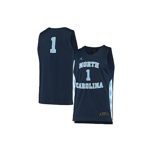 Jordan Mens and Womens #1 Navy North Carolina Tar Heels Replica Basketball Jersey