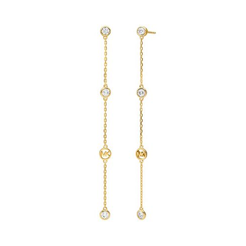 Michael Kors Gold-Tone Sterling Silver Linear Drop Earrings