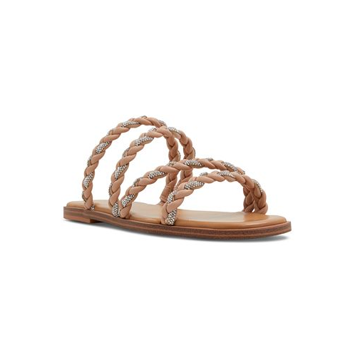 ALDO Womens Tritoney Braided Strappy Slide Flat Sandals