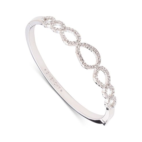 Givenchy Silver-Tone Crystal Open Link Bangle Bracelet