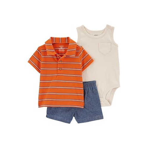 Carters Baby Boys Little Shorts Bodysuit and T-shirt 3 Piece Set