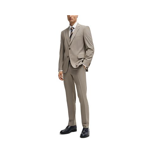 Hugo Boss Mens Micro-Patterned Slim-Fit Suit