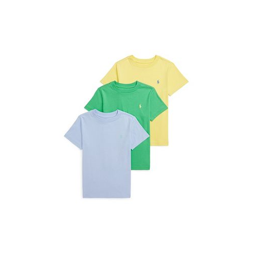 Polo Ralph Lauren Toddler and Little Boys Cotton Jersey Crewneck T-shirt Pack of 3