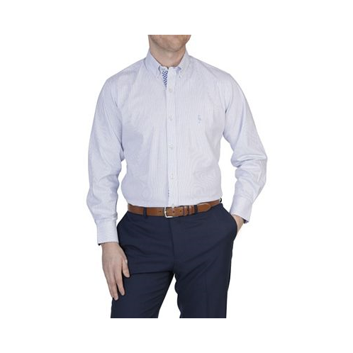 Tailorbyrd Mens Stripe Cotton Stretch Long Sleeve Shirt