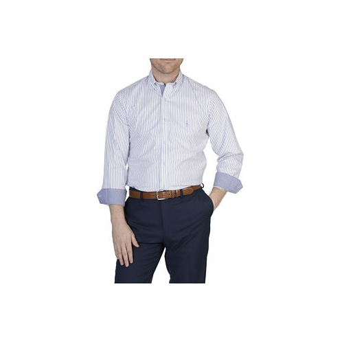 Tailorbyrd Stripe Cotton Spandex Poplin Long Sleeve Shirt