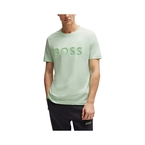 Hugo Boss Mens Mesh Logo Regular-Fit T-shirt