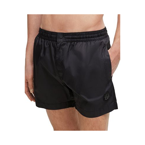 Hugo Boss Mens Double Monogram Quick-Dry Swim Shorts