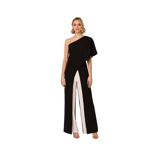 Adrianna Papell Womens Colorblocked Overlay Jumpsuit