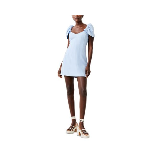 French Connection Womens Whisper Gathered-Sleeve Mini Dress