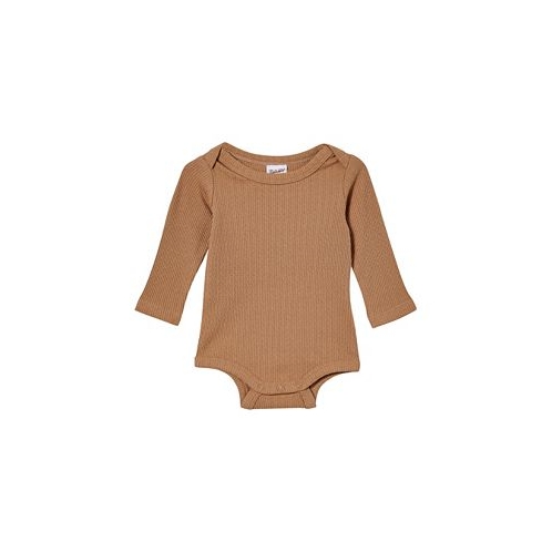 COTTON ON Baby Boys and Baby Girls Newborn Pointelle Long Sleeve Bubbysuit