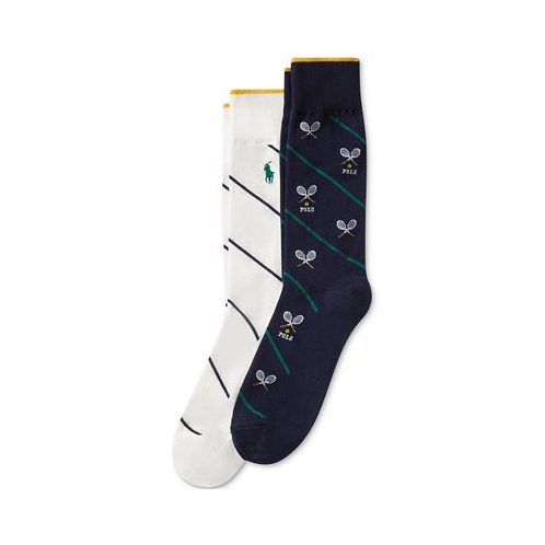 Polo Ralph Lauren Mens 2-Pk. Tennis Racquets Slack Socks