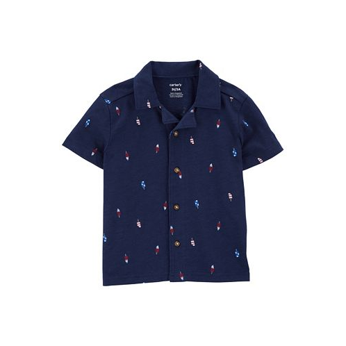 Carters Toddler Boys Popsicle Button Front Shirt