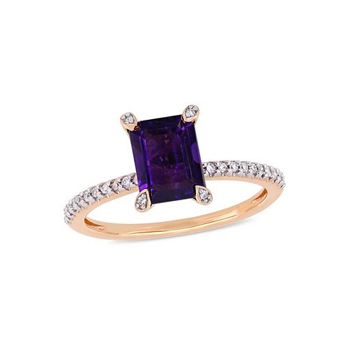 Macys Amethyst (1-1/2 ct.t.w.) and Diamond (1/10 ct.t.w.) Ring in 10k Rose Gold