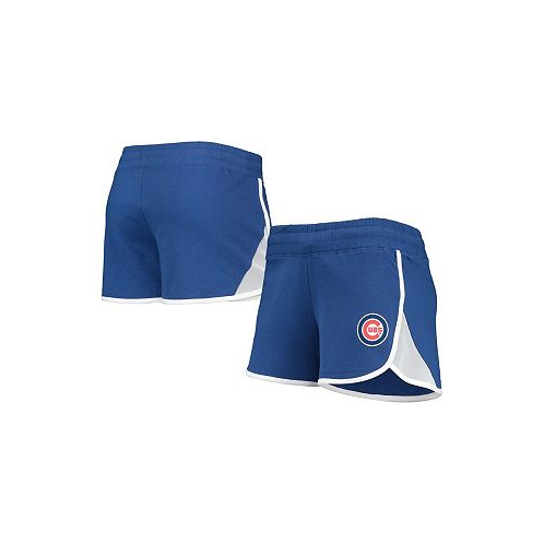 New Era Womens Royal Chicago Cubs Stretch French Terry Shorts