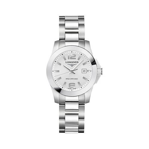 Longines Womens Swiss Automatic Conquest Stainless Steel Bracelet Watch 29mm