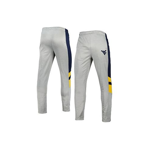 Colosseum Mens Heathered Gray and Navy West Virginia Mountaineers Bushwood Pants