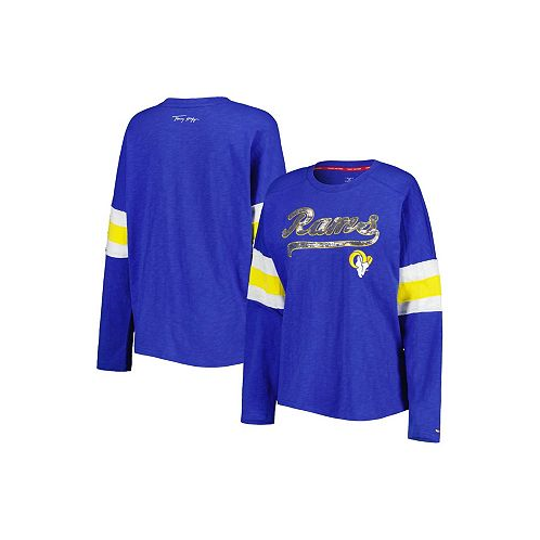 Tommy Hilfiger Womens Royal Los Angeles Rams Justine Long Sleeve Tunic T-shirt
